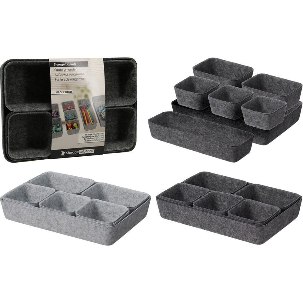 Lot de 7 paniers de rangement