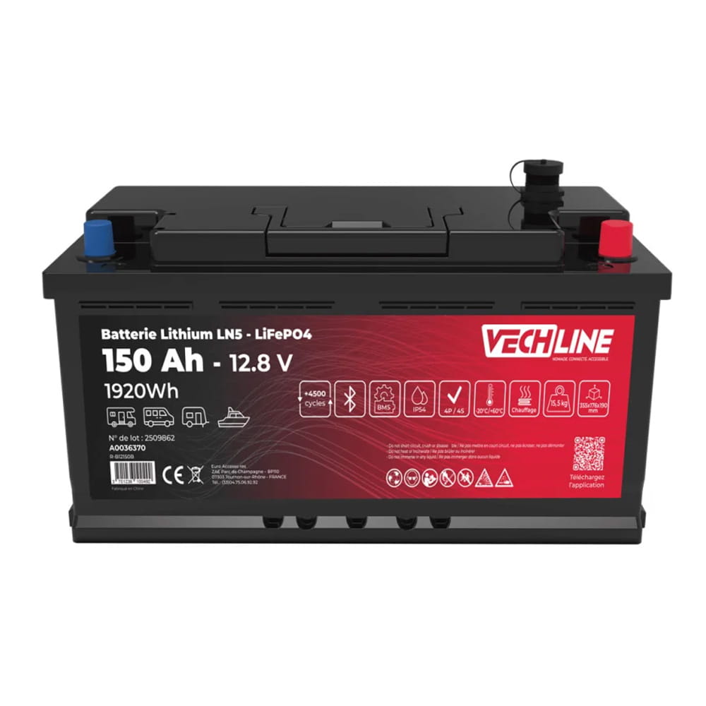 Batterie Lithium LN5 12V 150 Ah avec chauffage VECHLINE 