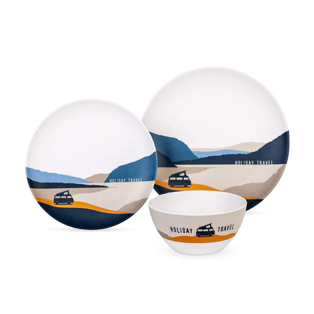 Lot de vaisselle M�lamine Holiday Travel Spirit