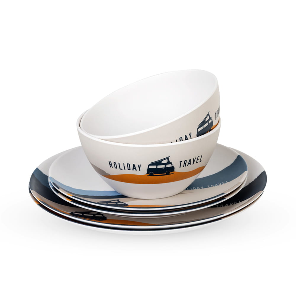 Lot de vaisselle M�lamine Holiday Travel Spirit
