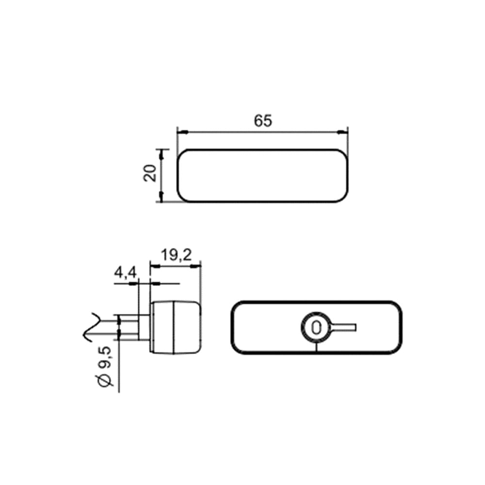 Feu de position avant � led JOKON blanc 65x20x19 mm