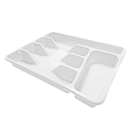 Range couverts en plastique blanc