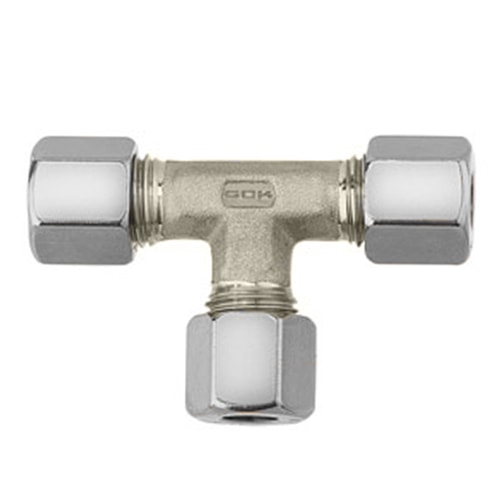 Raccord gaz bicone en T 10mm