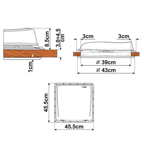 LANTERNEAU VENT 40 X 40: BLANC CAMPING CAR CARAVANE - lanterneau