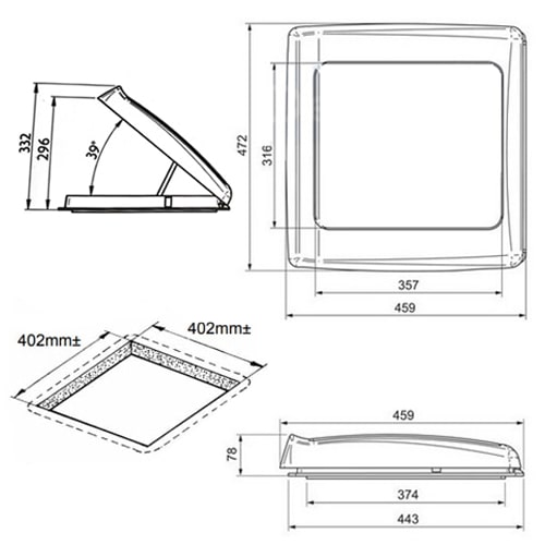 Lanterneau Thule Vent Blanc 40x40