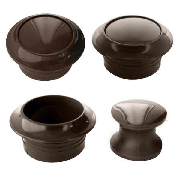 Bouton rosace marron
