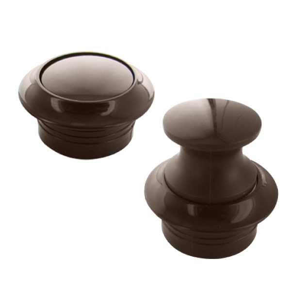 Bouton rosace marron