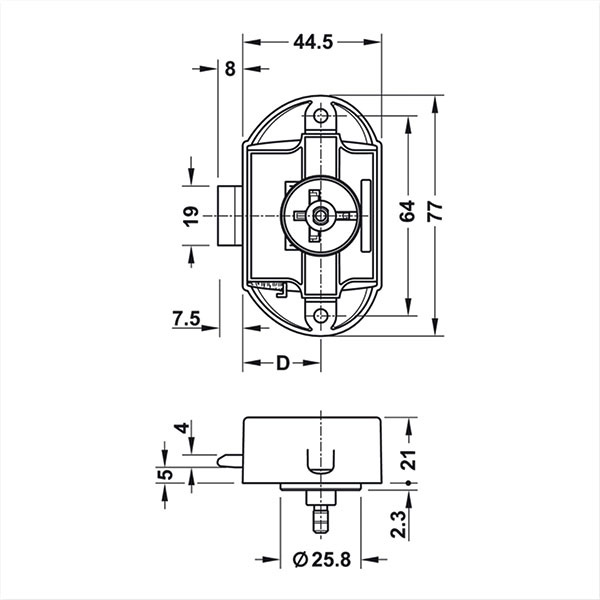 Serrure de porte 3 points penderie marron