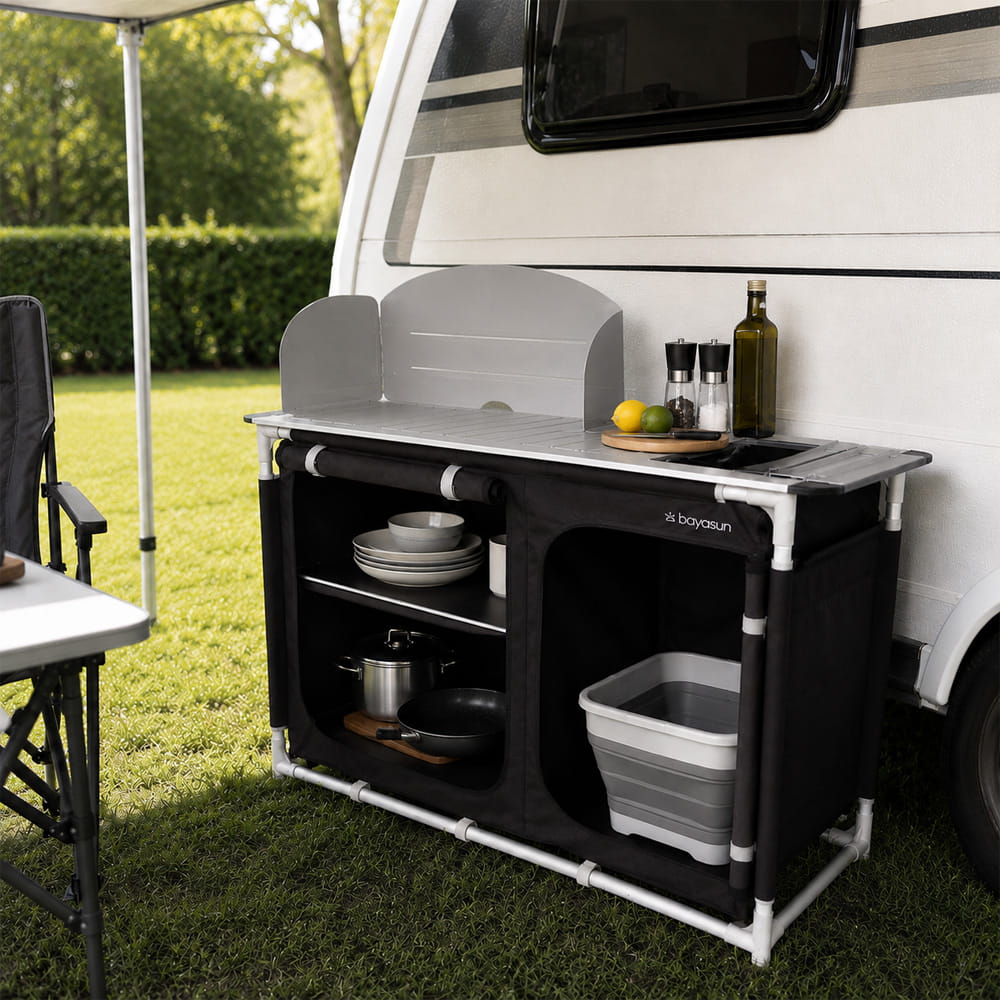 Meuble de cuisine XL Mercure avec �vier et pare-flamme BAYASUN
