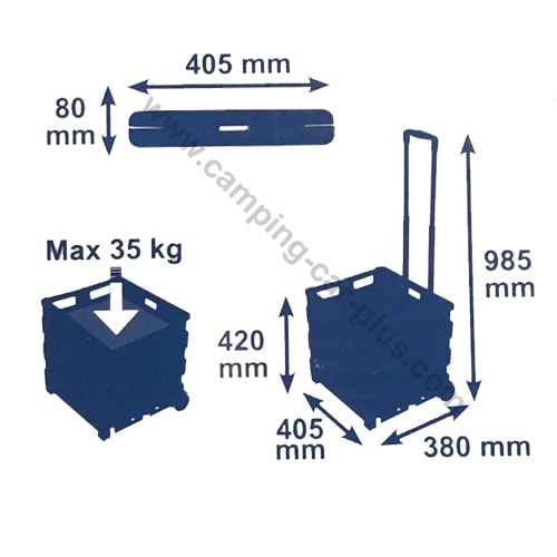 Chariot Box pliant 35 kg  roulettes