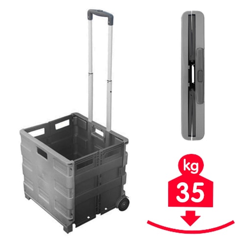 Chariot Box pliant 35 kg à roulettes