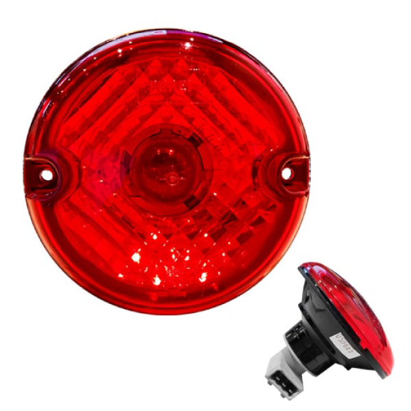 Feu Arrière LED Rond 5.5" Pour Camion/Remorque - Clignotant Séquentiel, Feu Stop, DRL - 12V/24V, Ambre/Rouge/Blanc - 1 Pièce