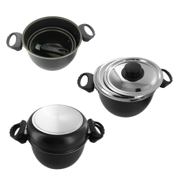 Popote alu anthracite 19cm 6+1 pices