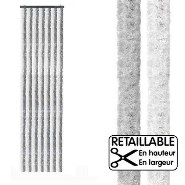 avis sur Rideau de porte 56 x 205 cm Gris-Blanc