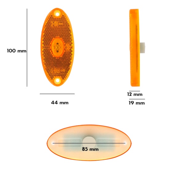 Feu gabarit latéral à led Jokon orange 100X44x19mm