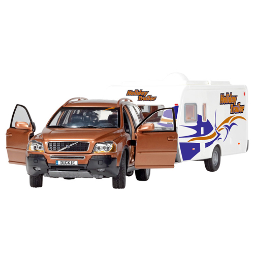 jouet 4x4 Volvo et sa caravane 57 cms , Holiday Trailer A FRICTION