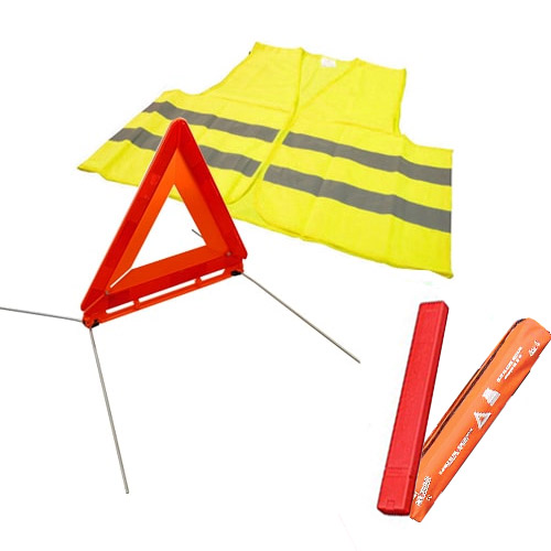 Prix spécial Kit de signalisation Auto obligatoire, Gilet fluo + Triangle de signalisation