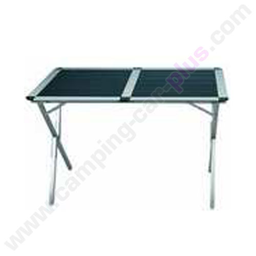 Table de camping alu 140x80cm noire avec sac