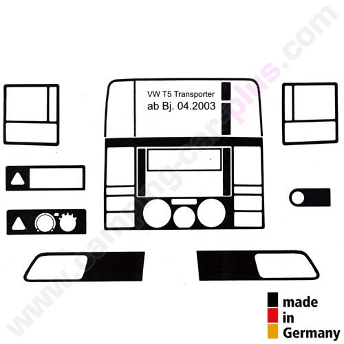 Garniture de tableau de bord pour VW T5 Transporter aprs 2003