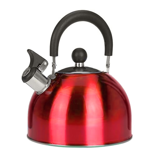 Bouilloire en inox PADERNO pour surface de cuisson, 1,9 L, rouge