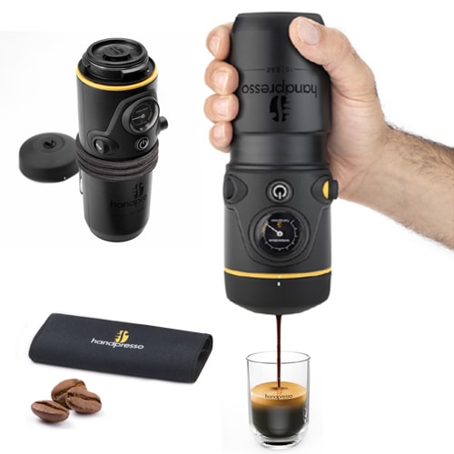 Cafetiere portable HANDPRESSO Handcoffee Auto 12V - Cafetière 12V voiture  110ml pour dosettes Senseo - pour le voyage, camping-car - Cdiscount  Electroménager