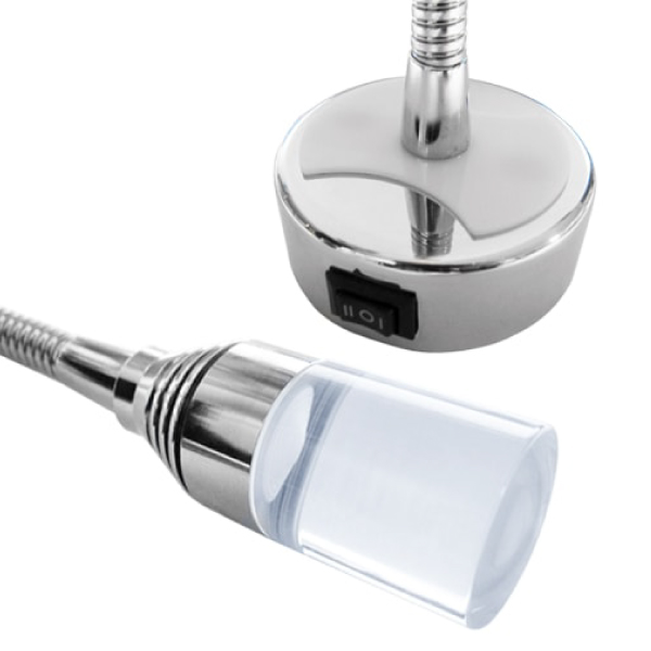 Spot LED 12V 1W 60mm orientable avec interrupteur