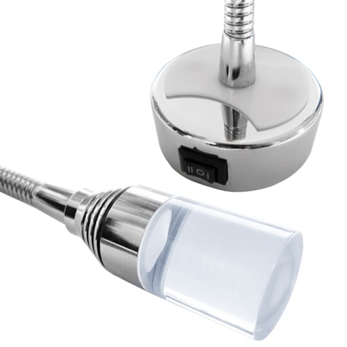 Spot LED 12V 1W 60mm orientable avec interrupteur