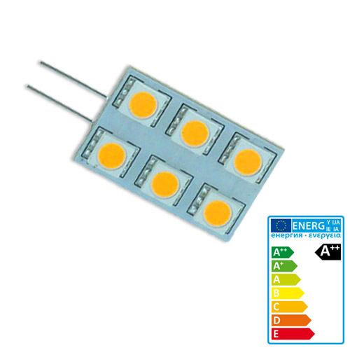 Ampoule LED G4 80 Lumens 1.2 W 12V 35mm Chaud