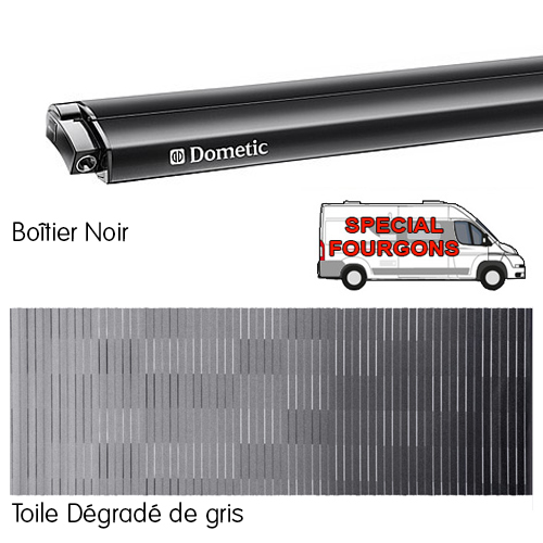 Store Dometic PR2000 3m75 avec fixations Ducato aprs 2007 NOIR