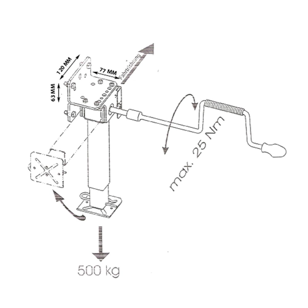 V�rins � manivelle 29 � 46 cm - Lot de 2