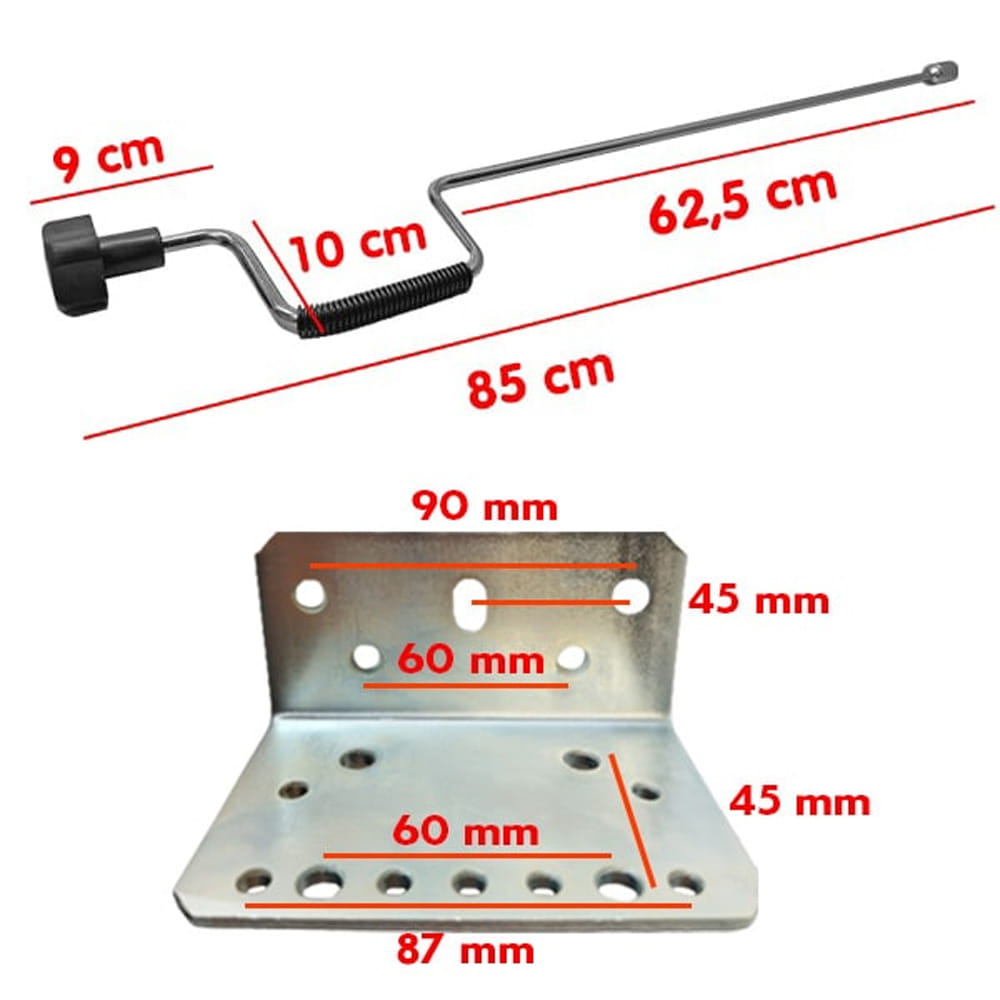 V�rins � manivelle 29 � 46 cm - Lot de 2