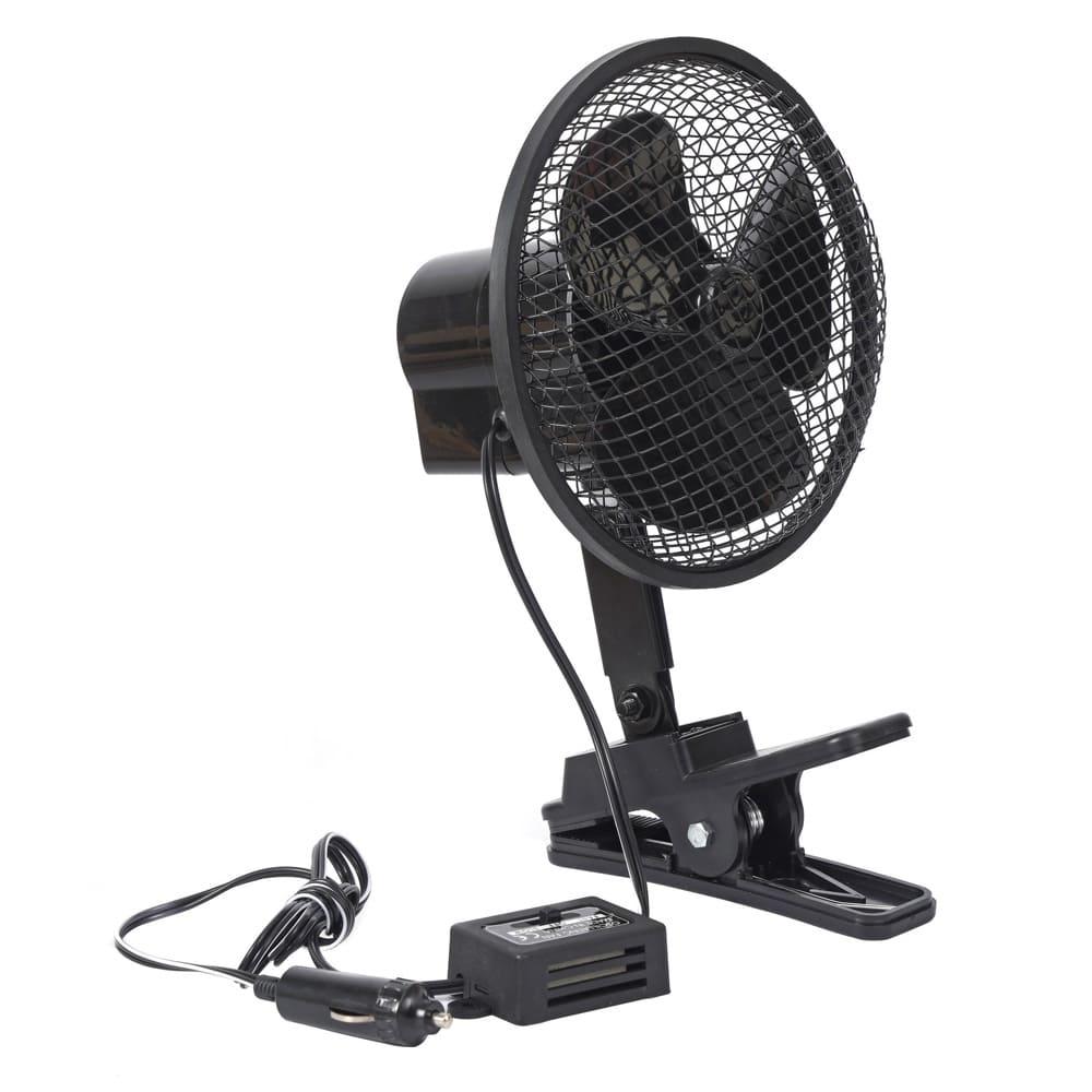 Ventilateur 12V oscillant Noir