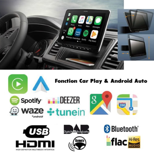 Station multimdia PACK ALPINE ILX-F905D + camra