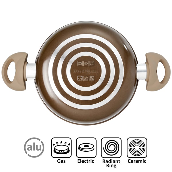 Popote alu ceramic Chocolate 20cm 7+1 pices