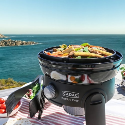 Barbecue gaz Cadac Safari Chef 2 multifonctions + tétine Campingcar