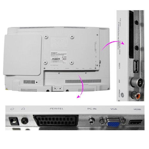 T�l�vision LED DVD T2 47cm blanche Antarion