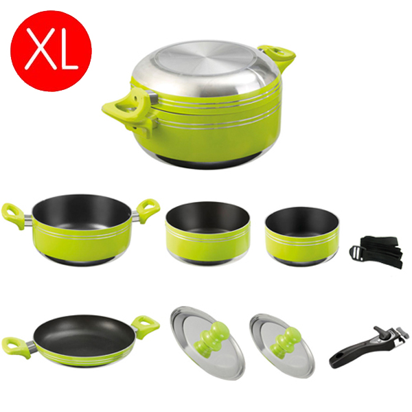 Popote XL Juniper Aluminium 7 + 1 pices