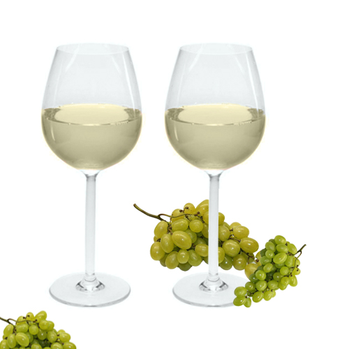 Verres à vin en plastique blanc 34cl Incassable - 6 pièces
