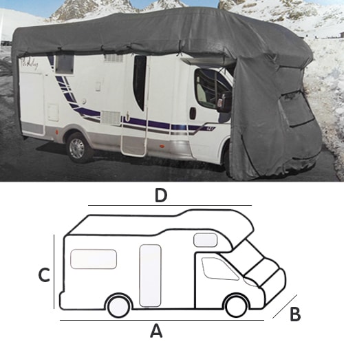 HBCOLLECTION Housse pour Camping-Car profilé de 7,0m à 7,4m 