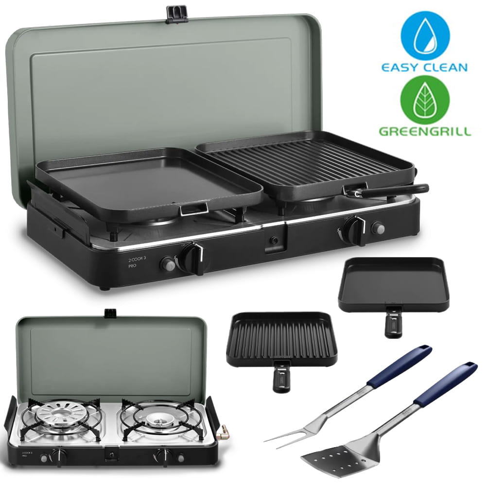 R�chaud 2 Cook 3 Pro Deluxe CADAC KIT spatule et fourchette OFFERT