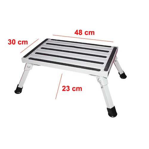 CHHMAELOVE Marchepied Step Tiroir Manuel，Marche Pied Pliable Alu Marchepied  Caravane avec Surface AntidéRapante LéGer Capacité Max 200kg, Parfait pour