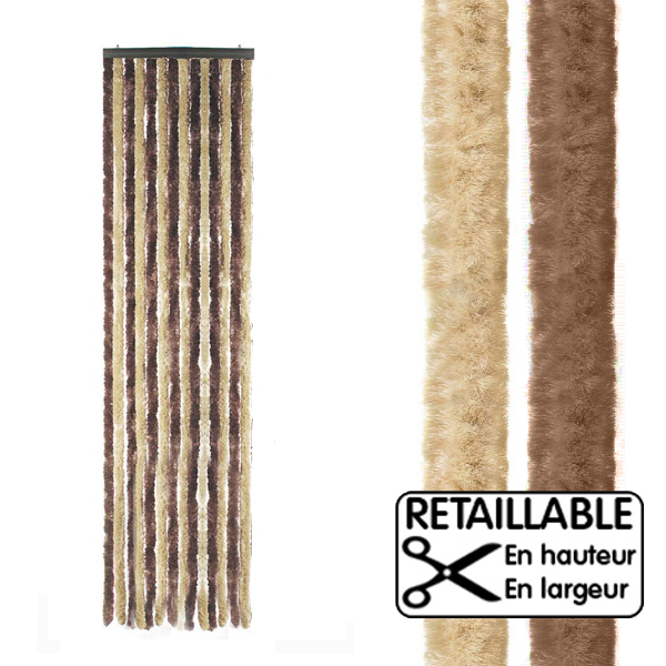avis sur Rideau de porte 56 x 205 cm Marron-Beige