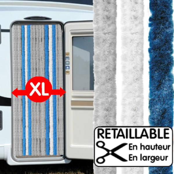 avis sur Rideau de porte chenille XL 70 x 205 cm Gris-Bleu