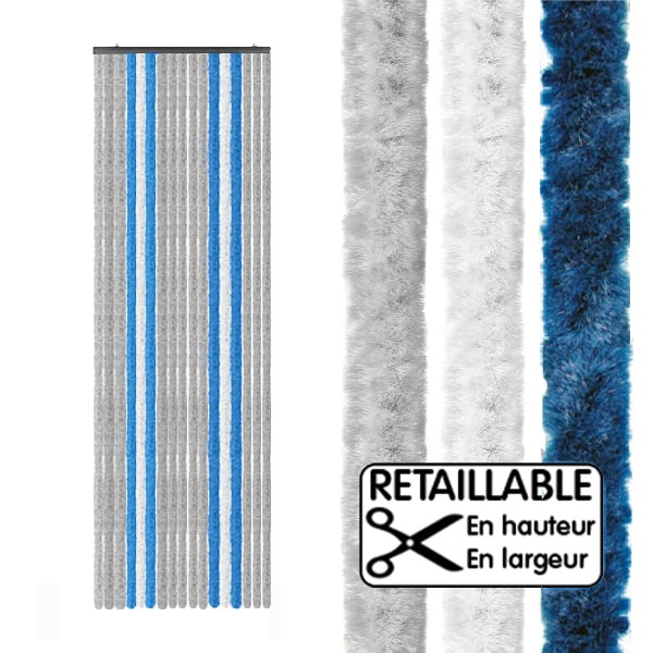 Rideau de porte XL 70 x 205 cm Gris-Bleu