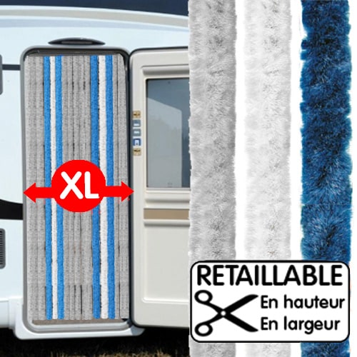 avis sur Rideau de porte XL 70 x 205 cm Gris-Bleu