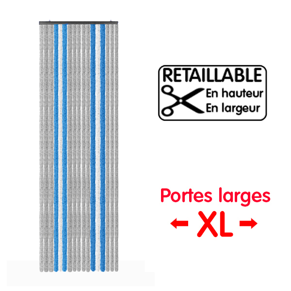 Rideau de porte XL 70 x 205 cm Gris-Bleu