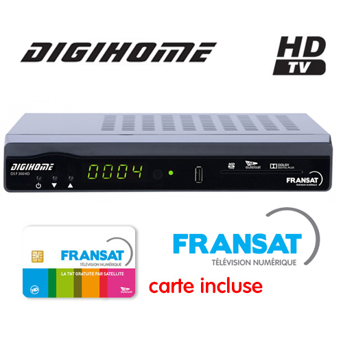 DIGIHOME DSF 300 TNB RÉCEPTEUR SATELLITE TNTSAT HD USB PVR (AVEC CARTE) -  Cdiscount TV Son Photo