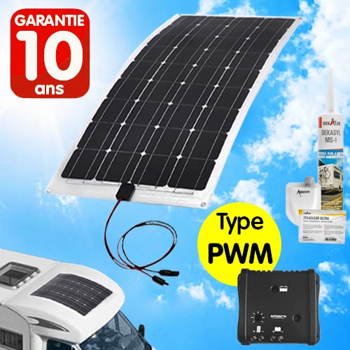 KIT COMPLET PANNEAU SOLAIRE MONOCRISTALLIN 120 W SOUPLE Camping-car