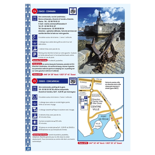 Guide BRETAGNE des Aires et Campings + parking gratuits