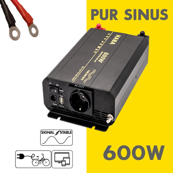 Onduleur presque sinusoïdal 600W 12V 220V certifié USB pour les campeurs